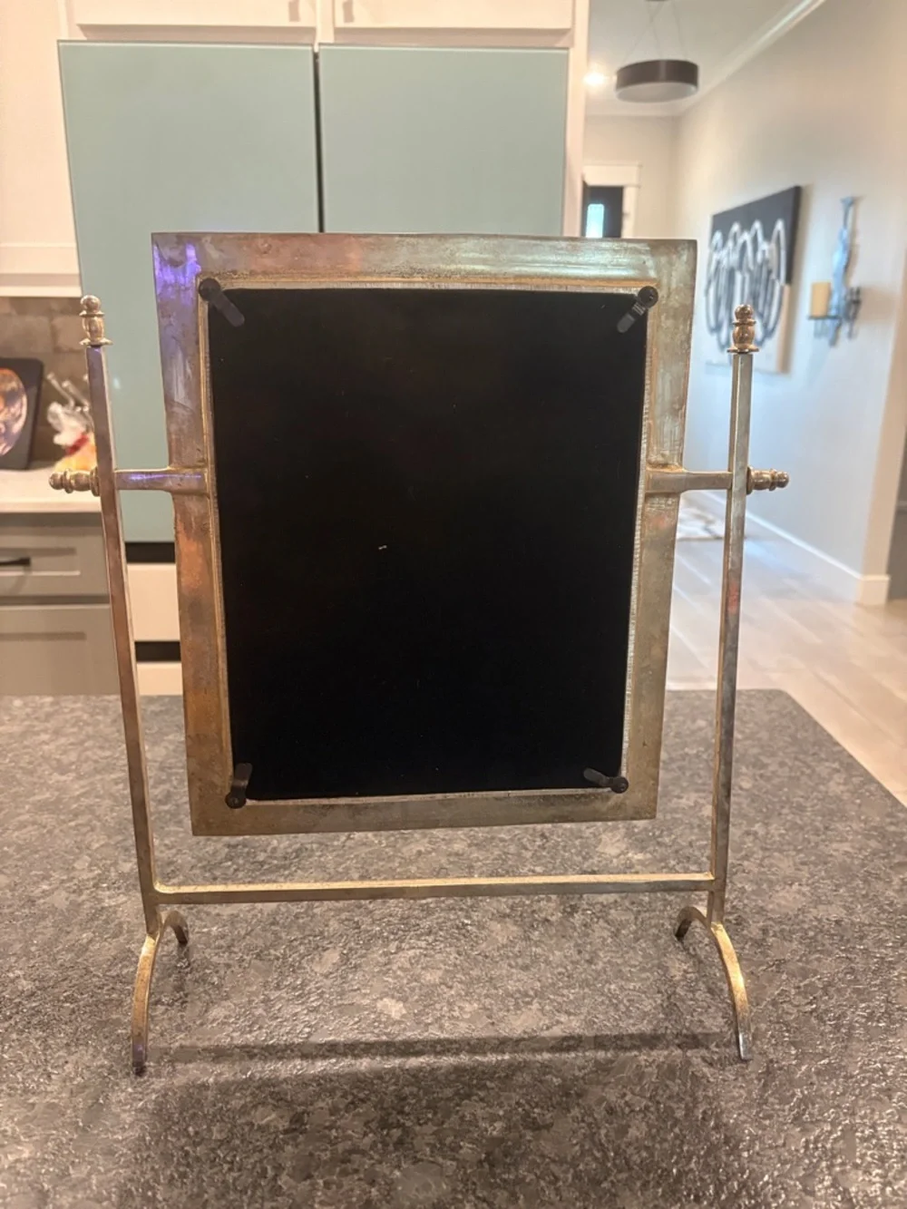 Vintage Style Tilt Vanity Mirror in Distressed Gold